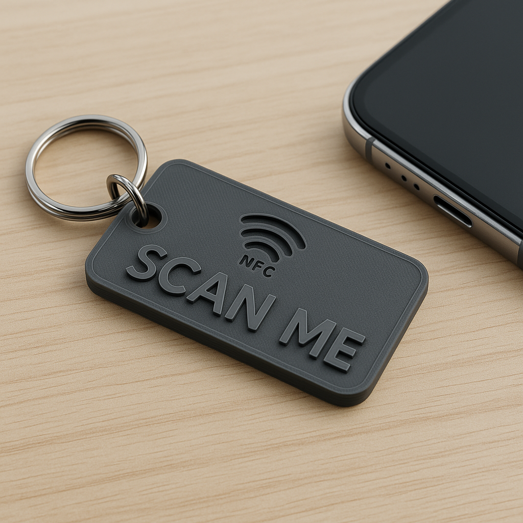 Custom NFC Smart Keychain – Digital Business Card for Creators | Tap-to-Connect 3D Printed Keychain | Personalized NFC Tag for Artists & Entrepreneurs